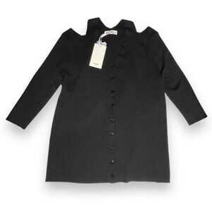Grace Karin Women's Black Ribbed Cardigan Sweater With Button Front 2XL